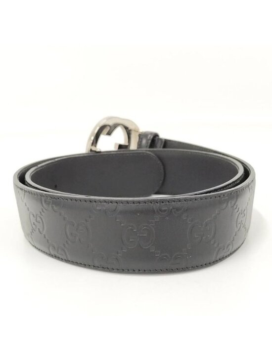 Gucci Interlocking Belt Leather Black main image 5